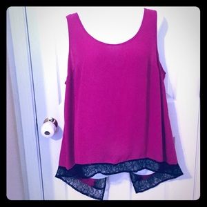 Torrid 2 Butterfly Back W/Lace Sleeveless Blouse